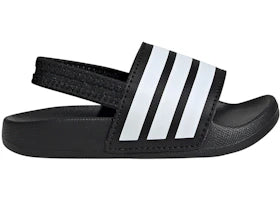 adidas Adilette Estrap Slides Core Black Cloud White (TD) - vue 360