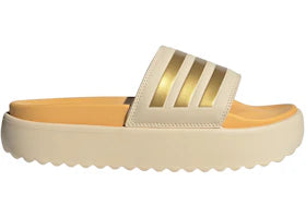 adidas Adilette Platform Slides Crystal Sand Gold Metallic Semi Spark (Women's) - vue 360