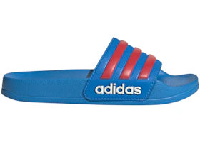 adidas Adilette Shower Slides Lucid Ray Blue Semi Lucid Red (GS) - vue 360