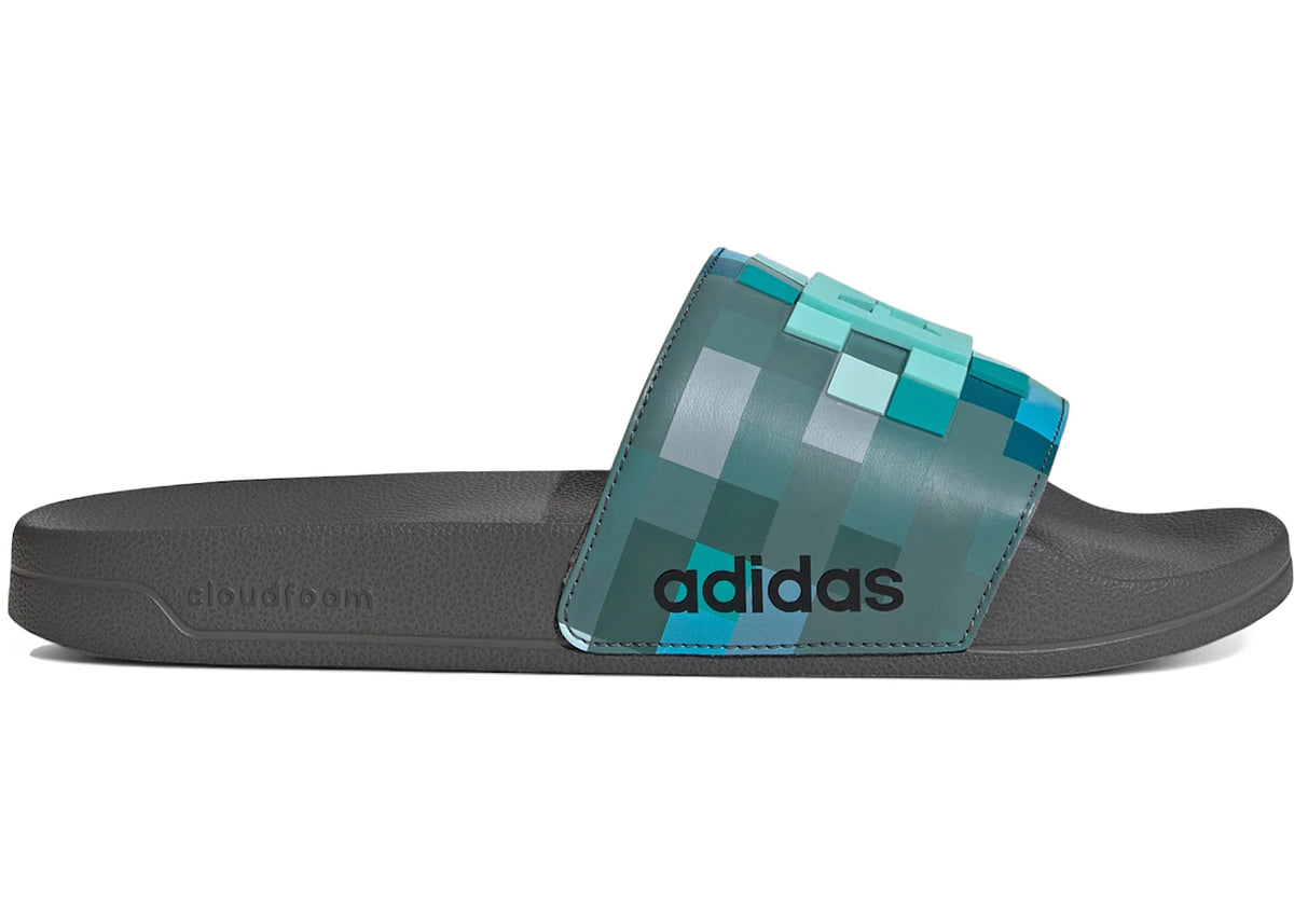 adidas Adilette Shower Slides Minecraft Grey Four - vue 360