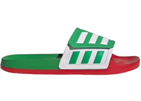 adidas Adilette TND Slides Vivid Green Cloud White Scarlet - authentic adidas sneakers