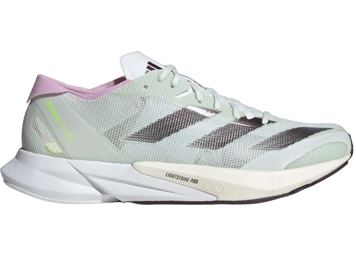 adidas Adizero Adios 8 Crystal Jade Aurora Met. Bliss Lilac (Women's) - vue 360