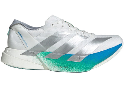 adidas Adizero Adios Pro 4 Crystal White Matte Silver Glory Green (Women's) - authentic adidas sneakers