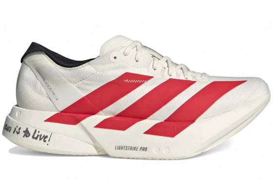 adidas Adizero Adios Pro 4 Off White Better Scarlet sneakers - authentic adidas shoes