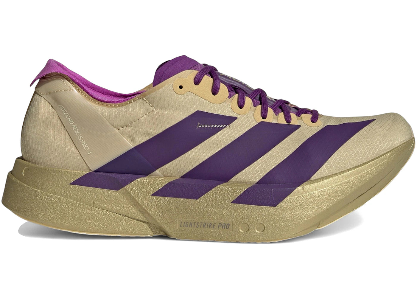 adidas Adizero Adios Pro 4 Rich Purple Gold Metallic - vue 360