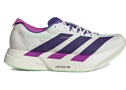 adidas Adizero Adios Pro 4 White Purple Lime Burst - authentic adidas sneakers