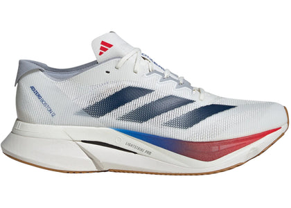 adidas Adizero Boston 12 Core White Dark Blue Pure Ruby - authentic adidas sneakers
