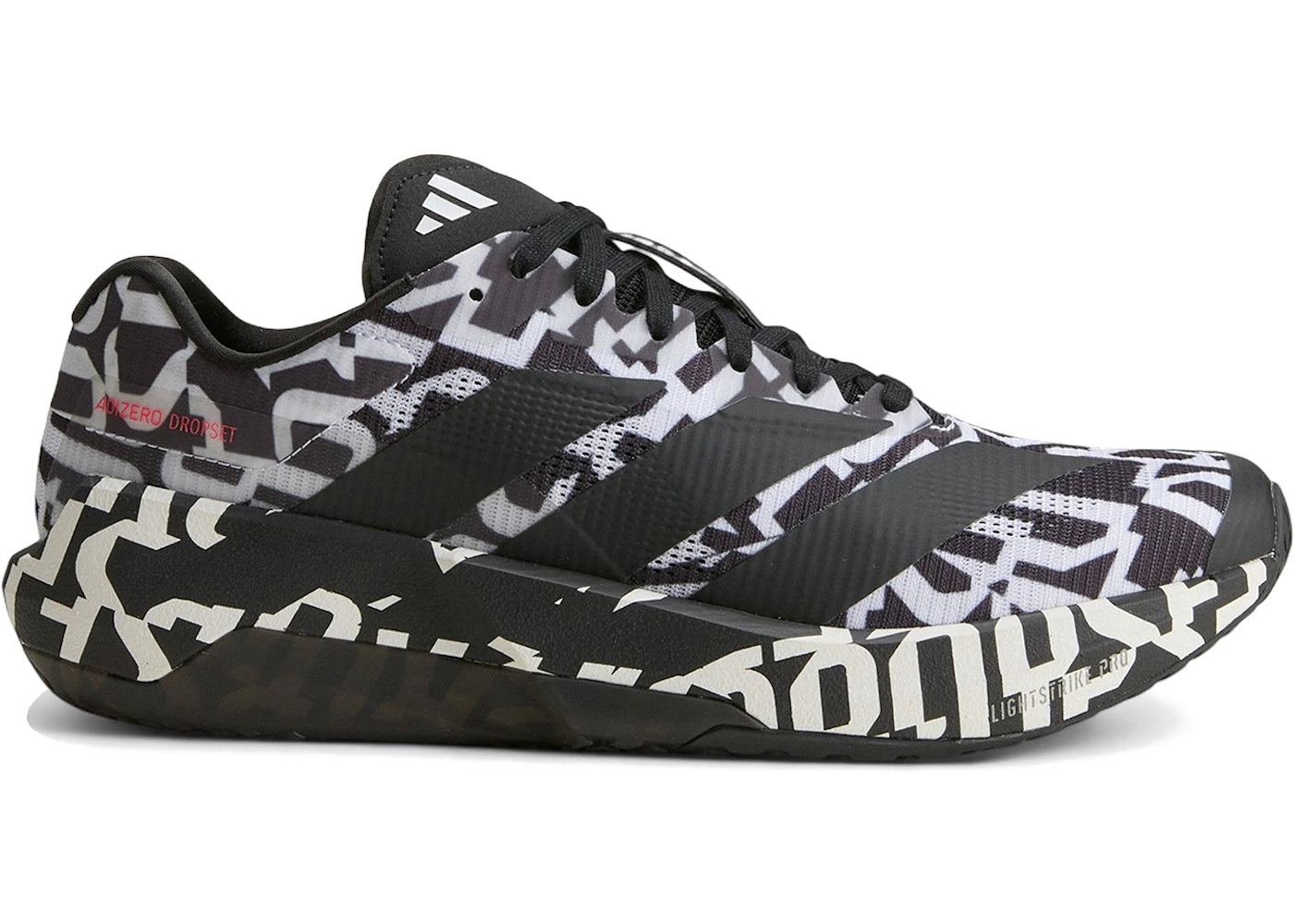 adidas Adizero Dropset Pro White Black Lucid Red - vue 360