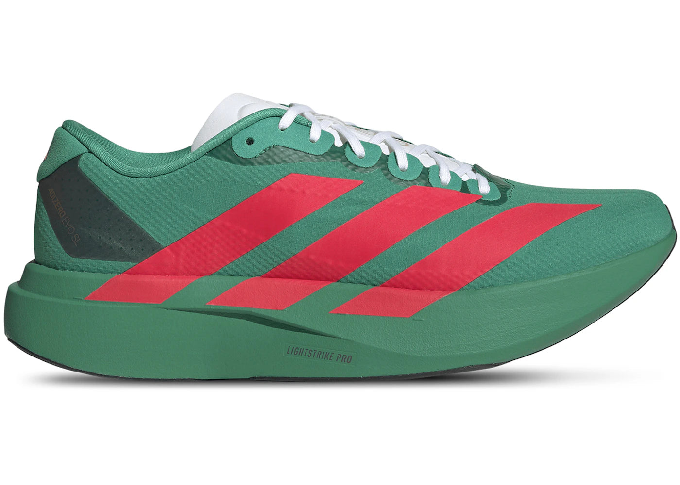 adidas Adizero Evo SL Court Green Lucid Red - vue 360