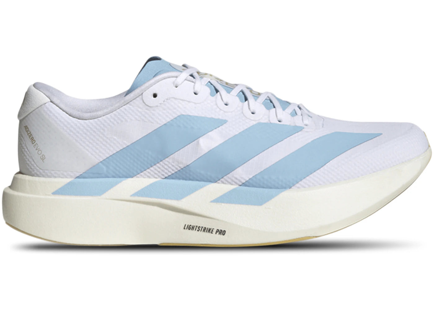 adidas Adizero Evo SL White Clear Blue - vue 360