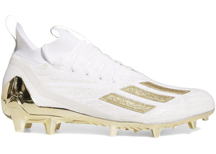 adidas Adizero Primeknit Cleats White Gold Metallic - authentic adidas sneakers