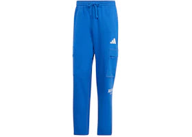 adidas All Szn Fleece Graphic Loose Cargo Pants Royal Blue Off White - authentic adidas apparel