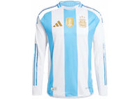 adidas Argentina 24 Long Sleeve Home Authentic Jersey White/Blue Burst