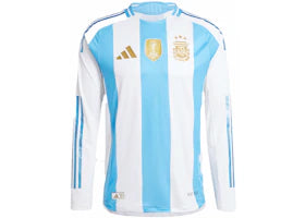 adidas Argentina 24 Long Sleeve Home Authentic Jersey White/Blue Burst