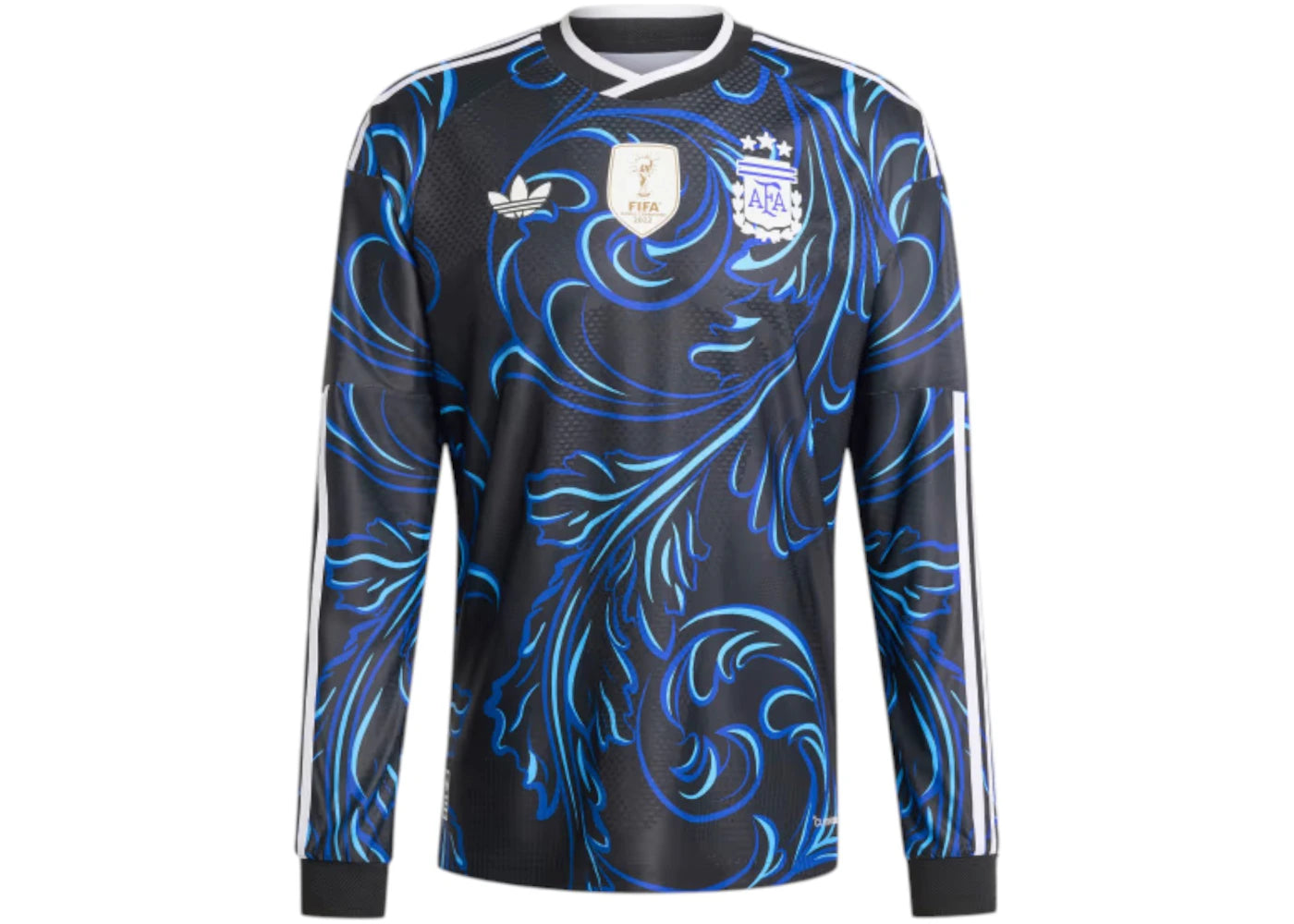 adidas Argentina 26 Away Authentic L/S Jersey Black/Lucid Blue/Blue Burst - vue secondaire A