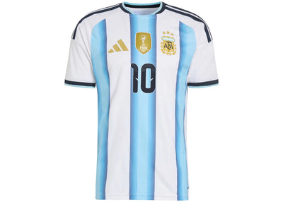 adidas Argentinien 26 Heim Authentic Messi Trikot Weiß/Icey Blue/Light Blue