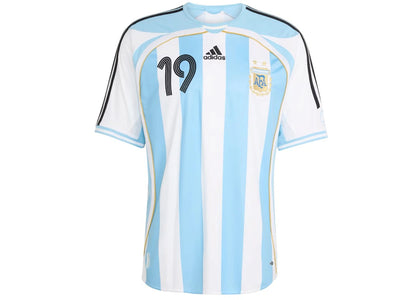 adidas Argentina Home 2006 Messi Jersey White/Clear Blue - authentic adidas apparel