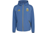 adidas Argentina Tiro Travel Full Zip Windbreaker Crew Blue