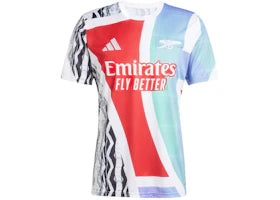adidas Arsenal 24/25 Pre-Match Jersey Better Scarlet/White/Black/Clear Aqua - authentic adidas apparel