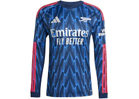 adidas Arsenal 25/26 Long Sleeve Away Jersey Night Indigo Grey Two - authentic adidas apparel
