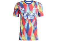 adidas Arsenal 25/26 Pre-Match Jersey Victory Blue Pure Ruby Bright Yellow Bright Cyan