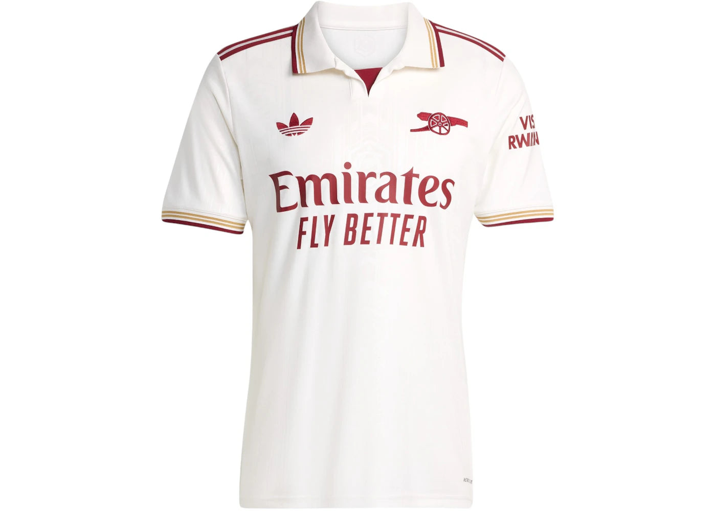 adidas Arsenal 25/26 Third Jersey Cloud White Team Coll Burgundy 2 - vue 360