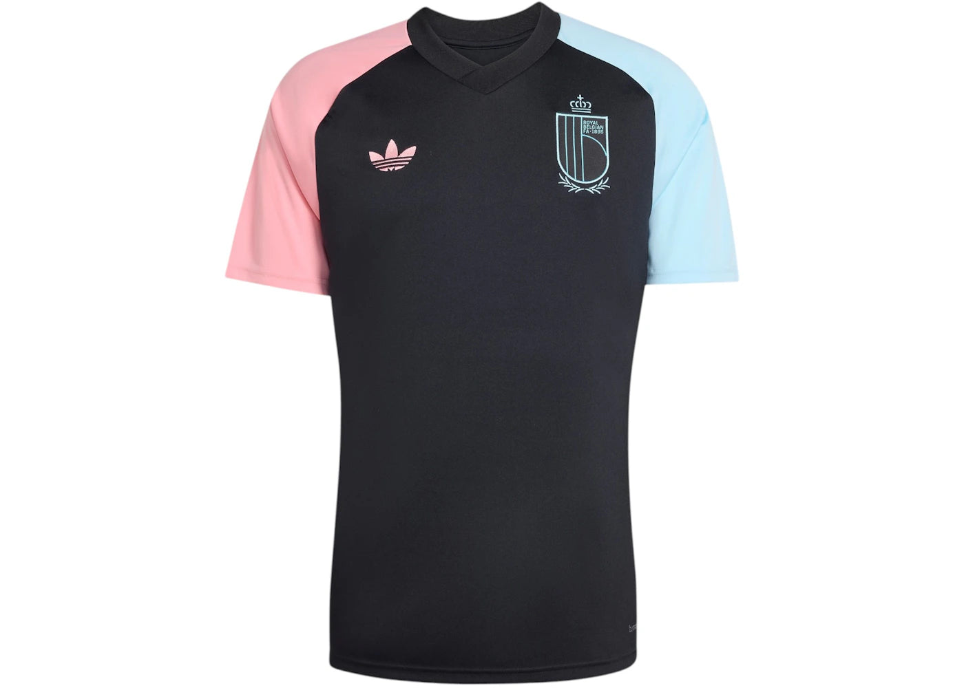 adidas Belgien 26 Auswärts Pre-Match Trikot Schwarz/Super Pop/Frozen Blue - vue 360