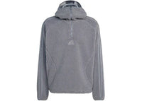 adidas Borg Fleece Teamgeist 1/4 Zip Hoodie Grey Strata