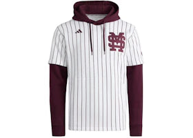 adidas Bulldogs Jersey Hoodie Mississippi State White Team Maroon - authentic adidas apparel
