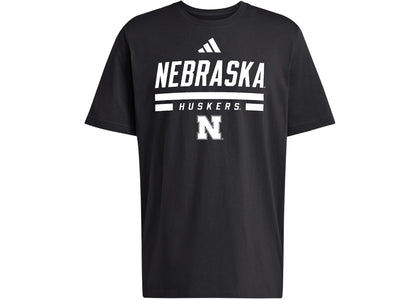 adidas Cornhuskers Men Tee Black Black Multi - product view 2