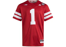 adidas Cornhuskers Premier Home Jersey Nebraska Team Power Red White