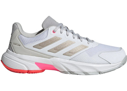 adidas Courtjam Control 3 Cloud White Iron Metallic Lucid Red (Women's) - authentic adidas sneakers