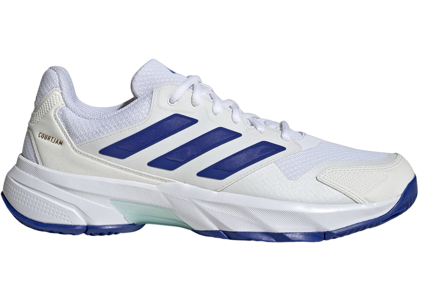 adidas Courtjam Control 3 Cloud White Lucid Blue Semi Flash Aqua - vue secondaire A
