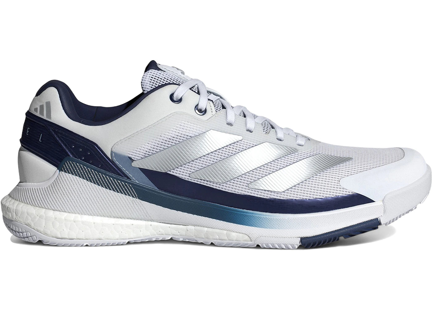 adidas Crazyquick Boost Padel White Silver Dark Blue - vue 360