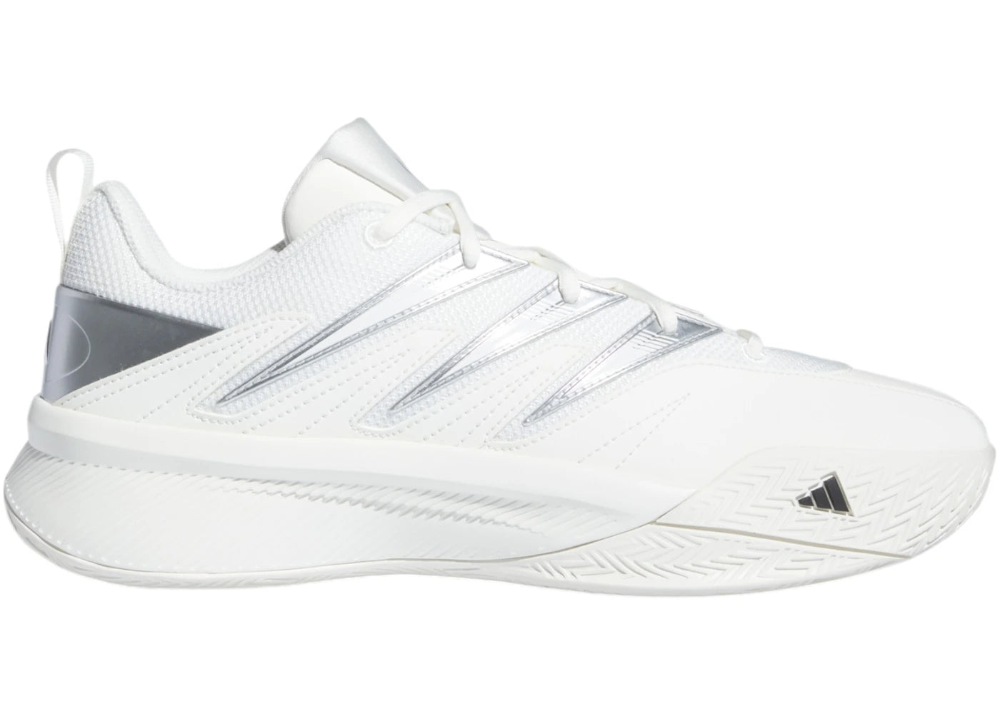 adidas Dame Certified 3 Low Core White Core Black Silver Metallic - vue 360