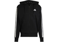 adidas Essentials 3-Stripes French Terry Full-Zip Hoodie Black/White
