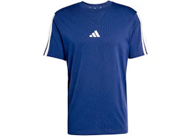adidas Essentials 3-Stripes Single Jersey T-Shirt Dark Blue White - vue 360