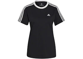adidas Essentials 3-Stripes T-Shirt Black/White - authentic adidas apparel