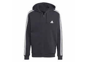 adidas Essentials Fleece 3-Stripes Full-Zip Hoodie Black - vue 360