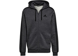 adidas Essentials Fleece 3-Stripes Full-Zip Hoodie Dark Grey Heather - apparel view 2