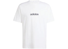 adidas Essentials Linear Single Jersey Tee White/Black - vue 360