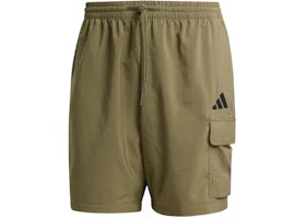 adidas Essentials Small Logo Cargo Chelsea Shorts Olive Strata/Black - vue 360