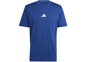 adidas Essentials Small Logo Single Jersey Tee Dark Blue White - authentic adidas apparel