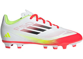 adidas F50 Club FG/MG Cloud White Core Black Solar Yellow (Kids) - vue 360