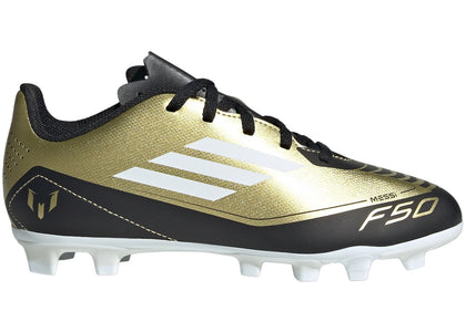 adidas F50 Club Flexible Ground Messi Gold Metallic Cloud White Core Black (GS) - sneakers view 2