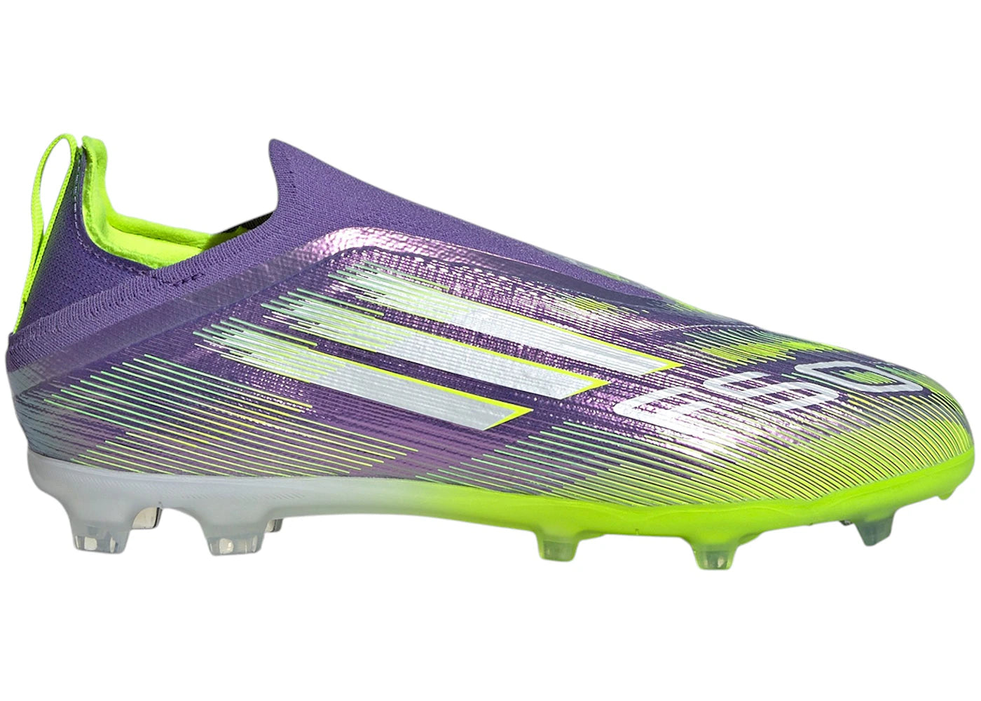 adidas F50 Elite Laceless FG Purple Rush Cloud White Lucid Lemon (GS) - vue secondaire A