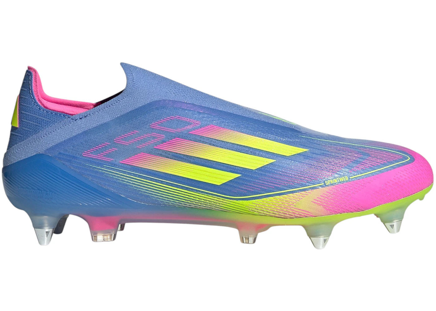 adidas F50 Elite Laceless SG Blue Fusion Lucid Lemon Lucid Pink - vue secondaire A