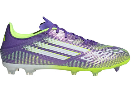 adidas F50 League FG/MG Purple Rush Cloud White Lucid Lemon - authentic adidas sneakers