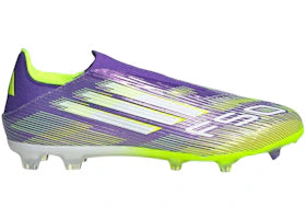 adidas F50 League Laceless FG/MG Purple Rush Cloud White Lucid Lemon - vue 360
