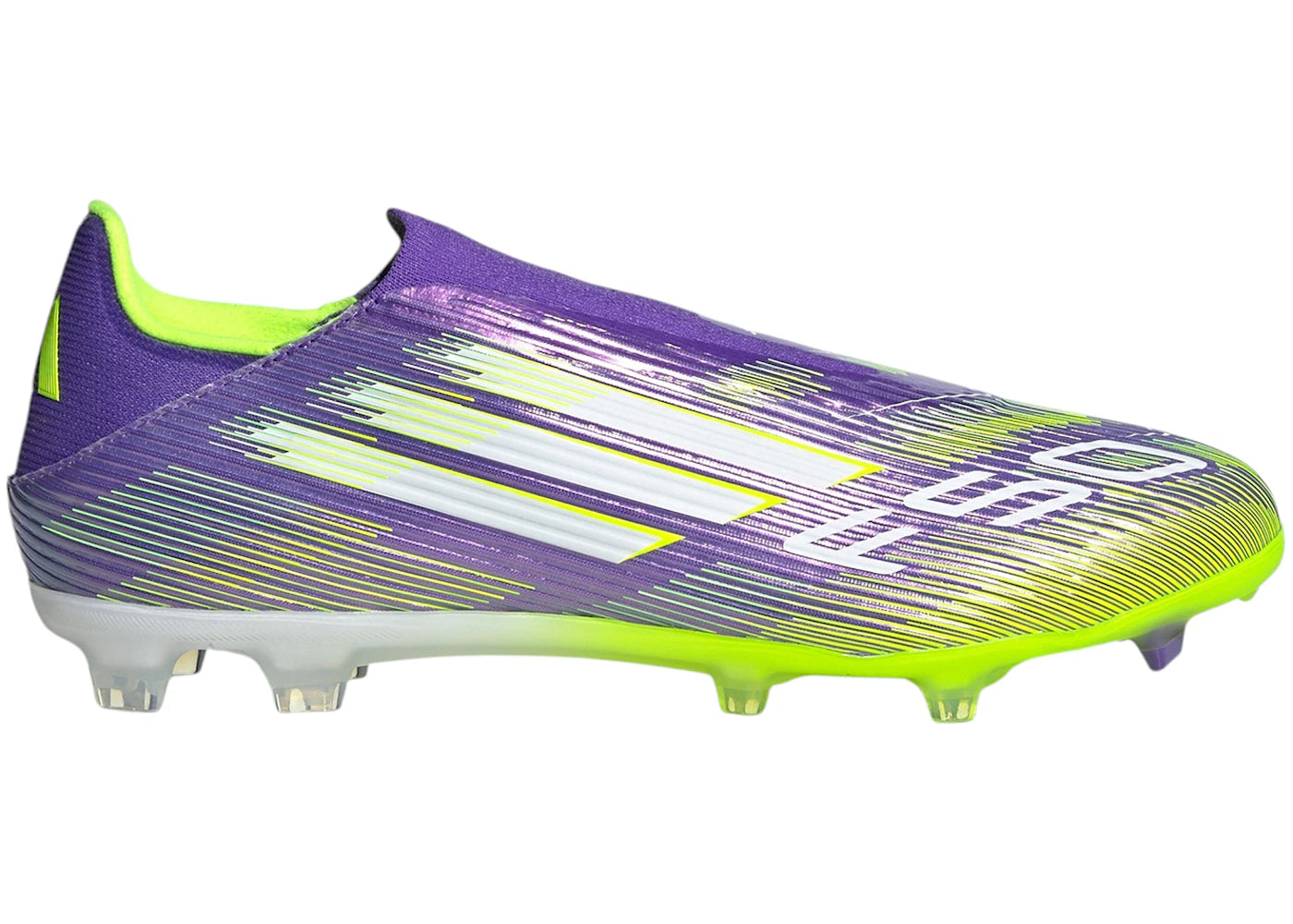 adidas F50 League Laceless FG/MG Purple Rush Cloud White Lucid Lemon - vue secondaire A